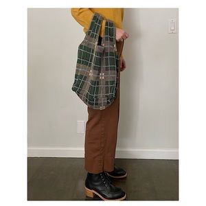 Hansel from Basel plaid shopper tote